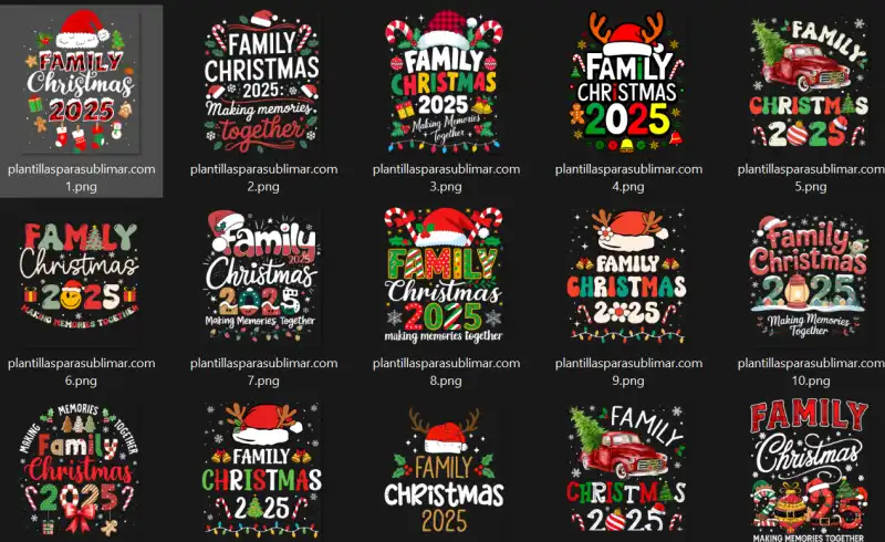 NAVIDAD FAMILIA 2025 28 diseños Christmas Family