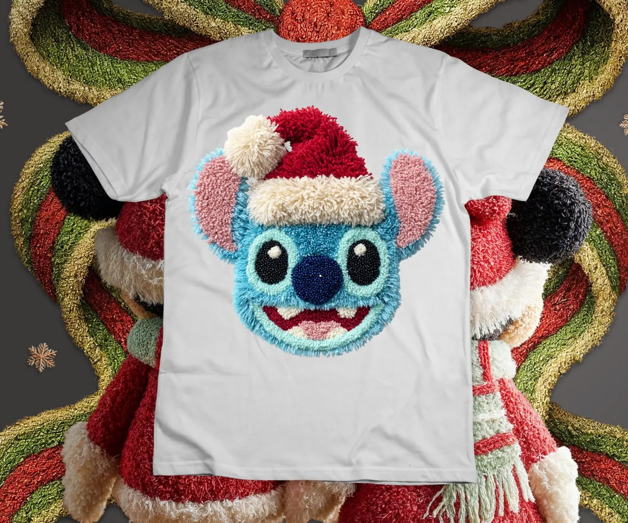 Stitch Navideño Efecto alfombra png 2 diseños