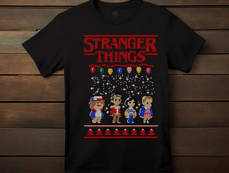 stranger things png Ugly Navidad Pixel DTF PNG