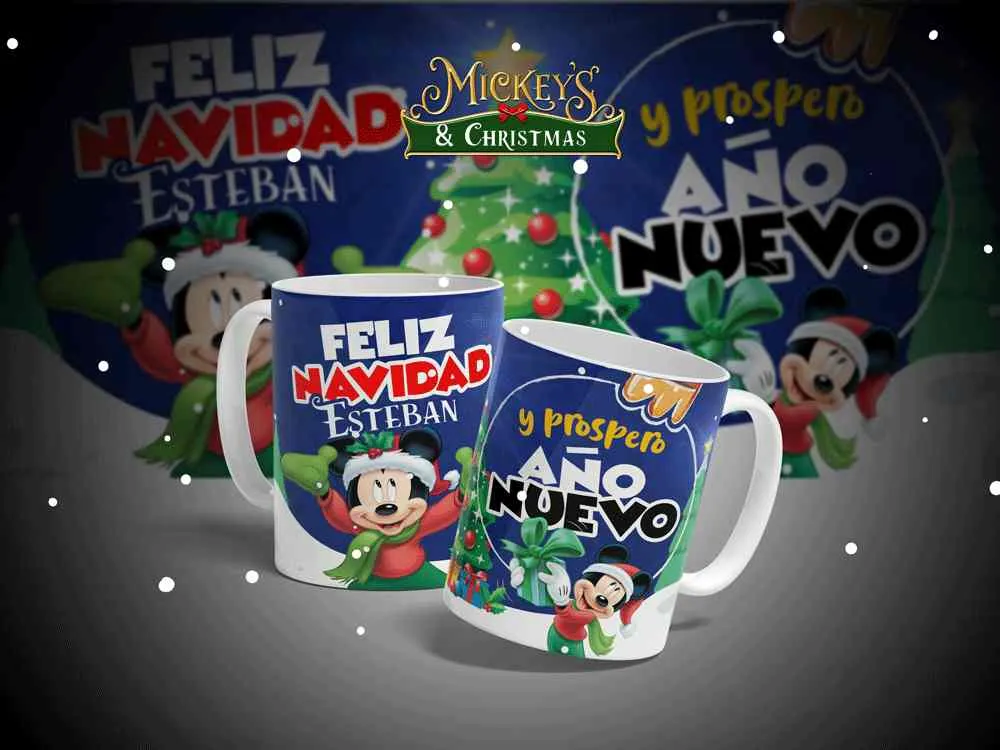 TAZAS Navideñas MICKEY Y SUS AMIGOS plantillas