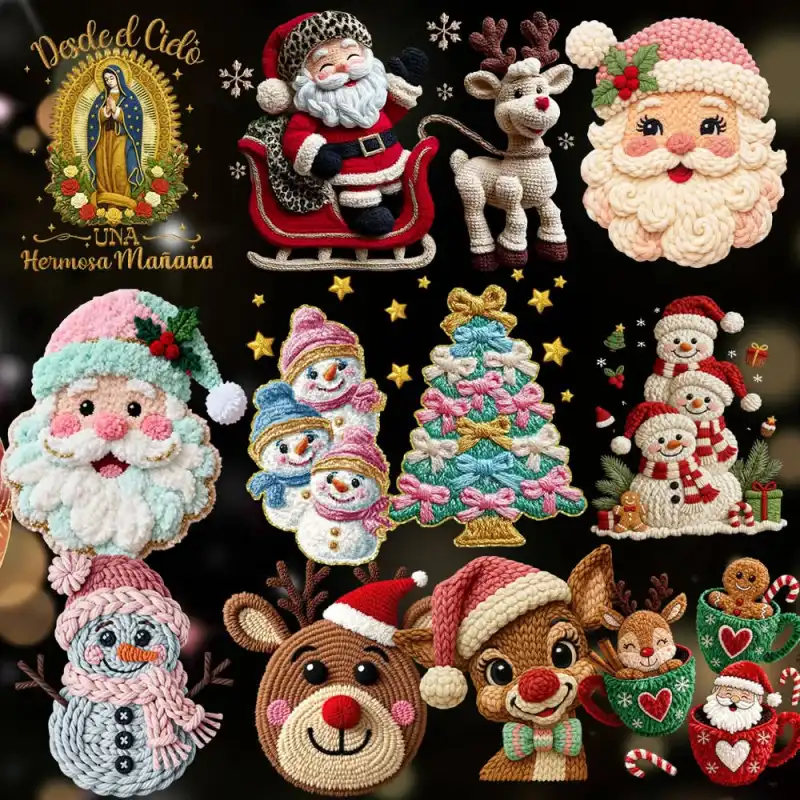 TEJIDOS CROCHET NAVIDEÑOS 142 DISEÑOS PNG
