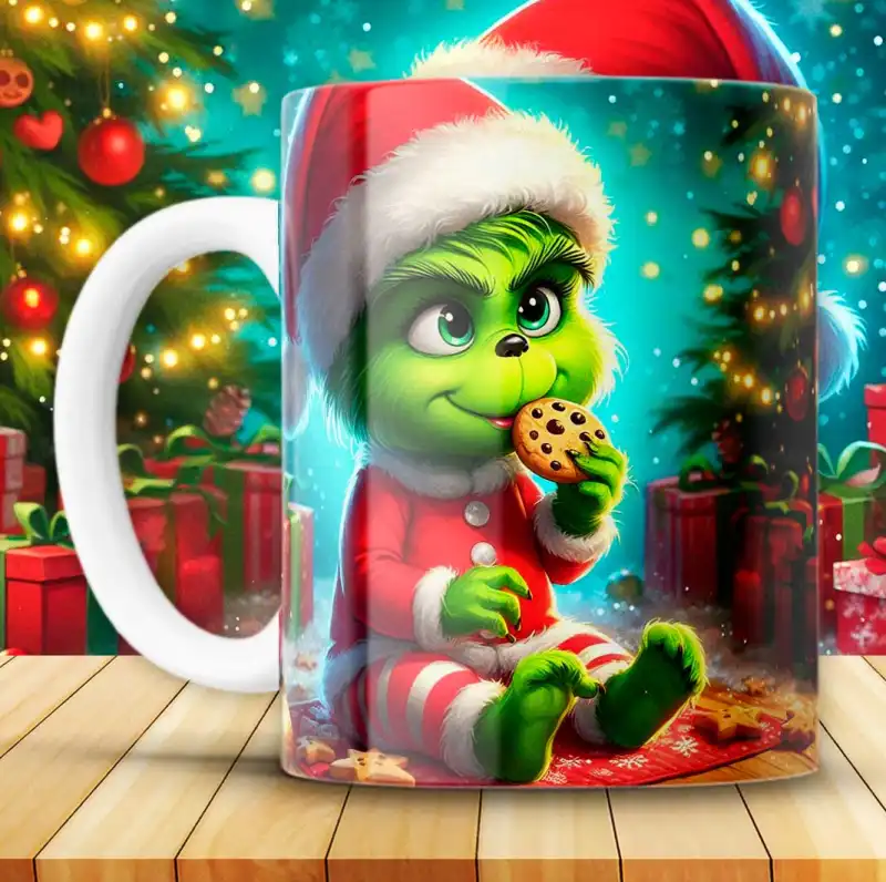 12 plantillas GRINCH NAVIDAD TAZAS sublimar