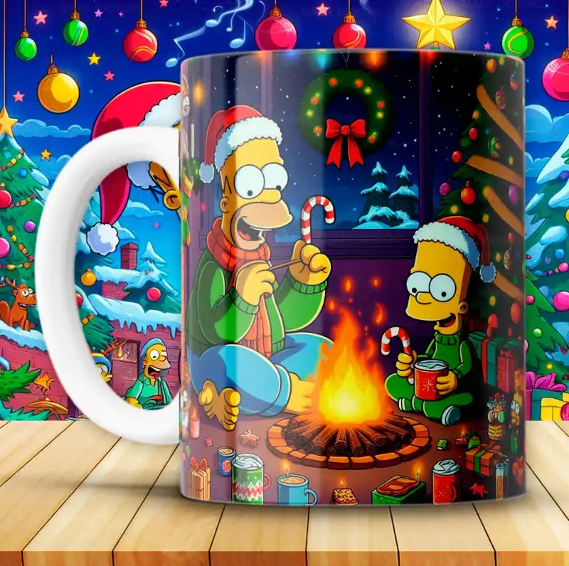 12 plantillas los Simpson navidad tazas sublimar