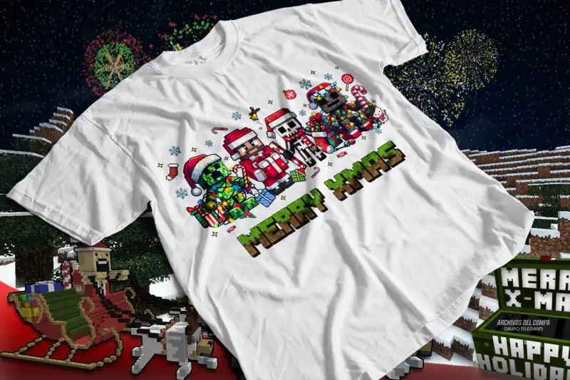 130 diseños MineCraft Playeras navidad Clipart png