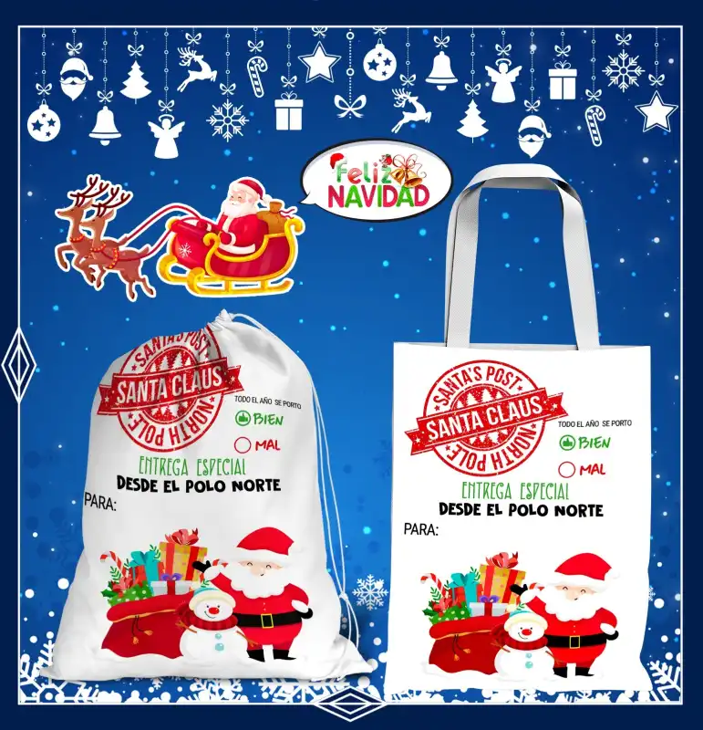 20 diseños morralitos costalitos navidad