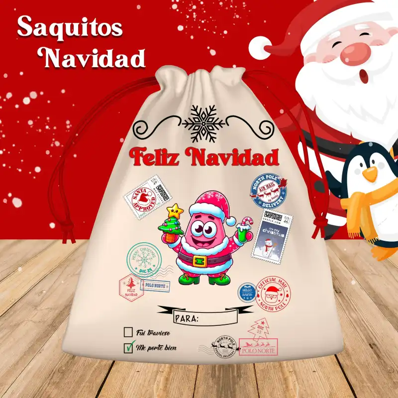 48 plantillas sacos morralitos caricaturas infantil navidad
