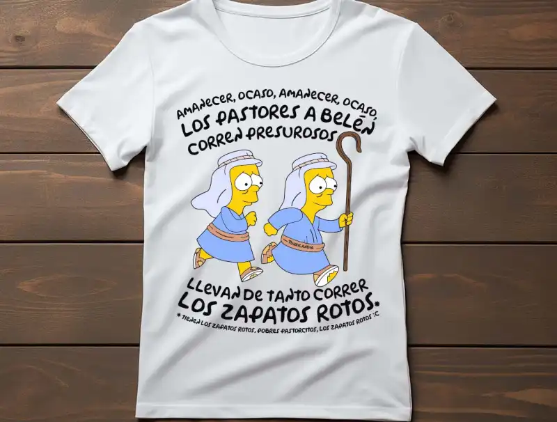 Bart Simpson Los pastores a belen Vector PDF Playera