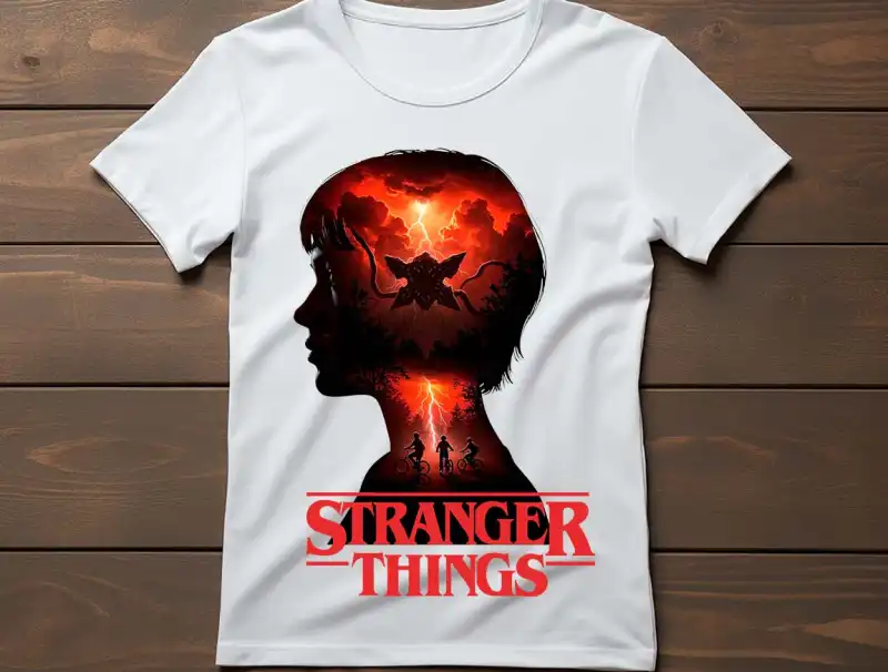 cabeza con logo Stranger Things PNG