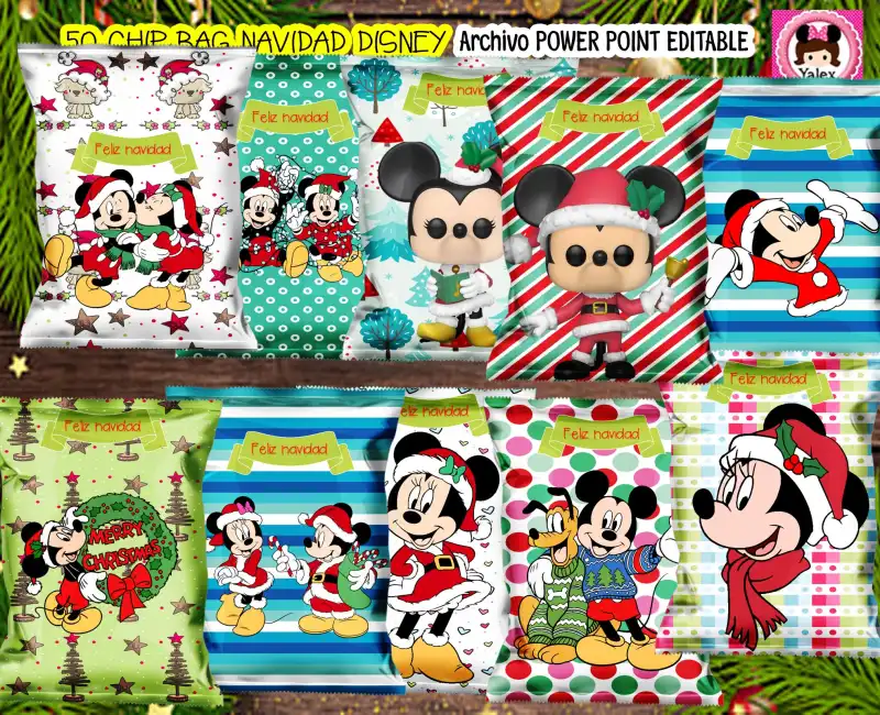 CHIP BAG DISNEY NAVIDAD 50 diseños powerpoint