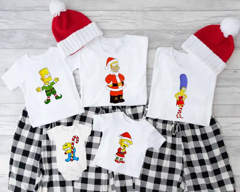 Familia Simpson Navidad 5 diseños png