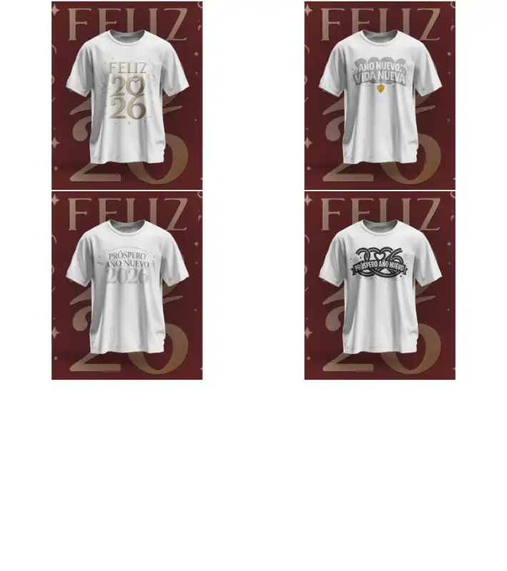 feliz año nuevo playeras sublimacion 10 diseños