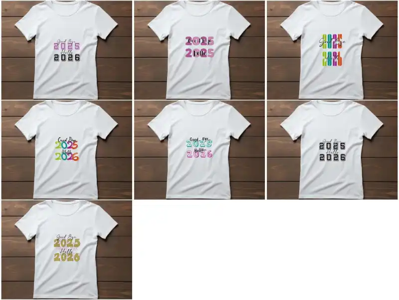 Good Bye and Welcome 2026 7 DISEÑOS PNG