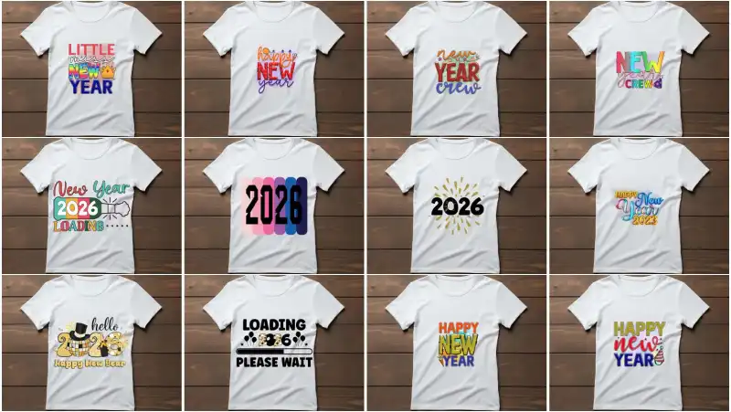 12 plantillas new year 2026 png sublimacion