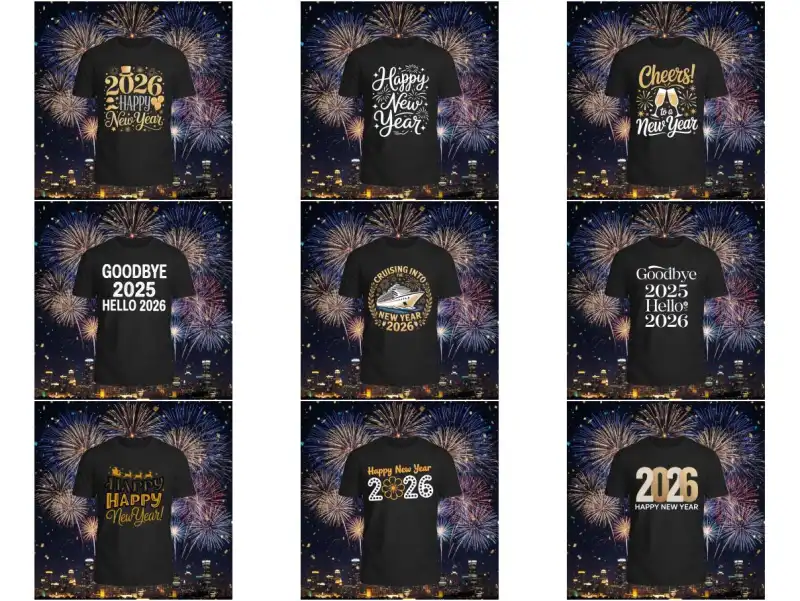 PACK AÑO NUEVO 2026 20 diseños png plantillas DTF