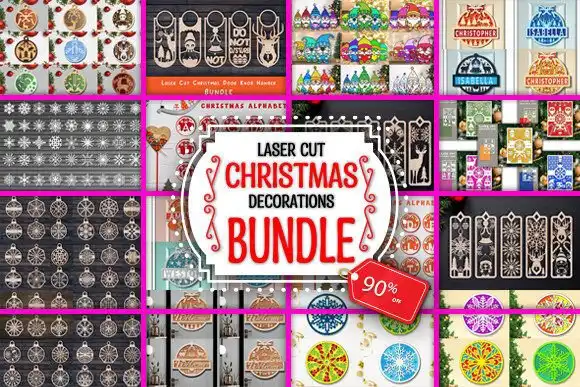 Paquete de adornos navideños cortados láser