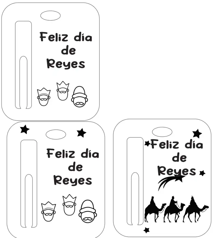 PORTA BILLETES REYES MAGOS 3 diseños PDF vector