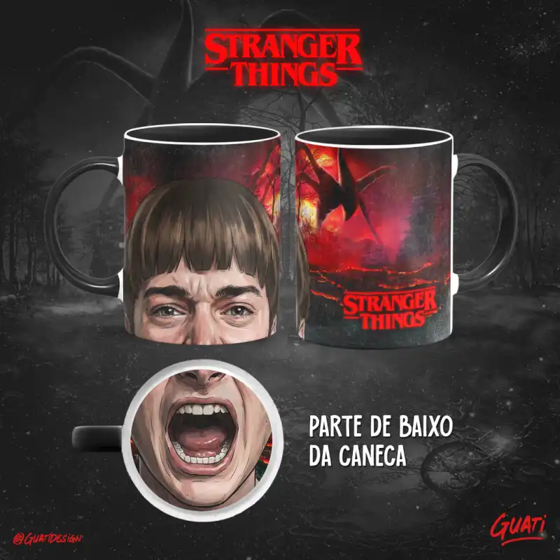 STRANGER THINGS - TAZAS CON BOCAS 12 plantillas sublimacion