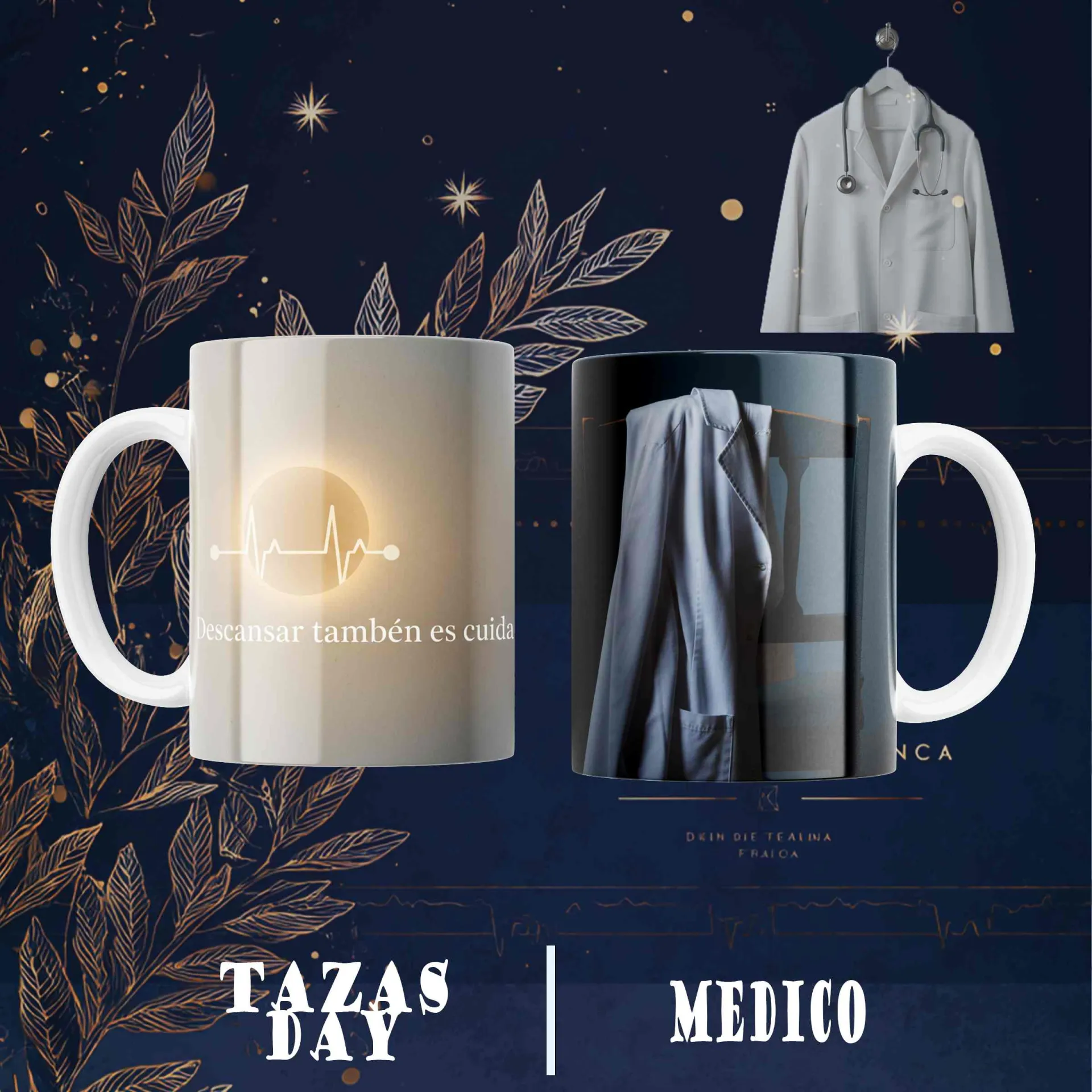 DÍA DEL MÉDICO Plantillas tazas sublimacion