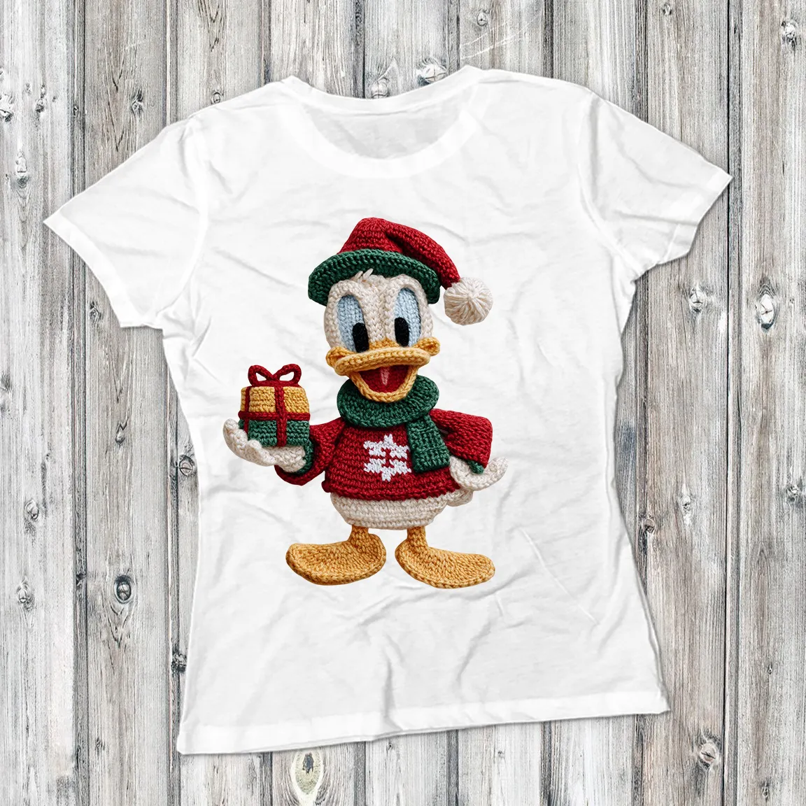 Donald Daisy Navidad efecto bordado png