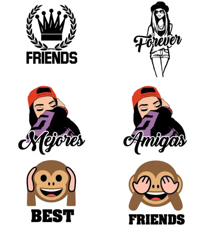 19 diseños parejas duos best friends mejores amigos png
