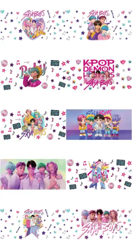 24 plantillas tazas saya boys sublimación demon hunter