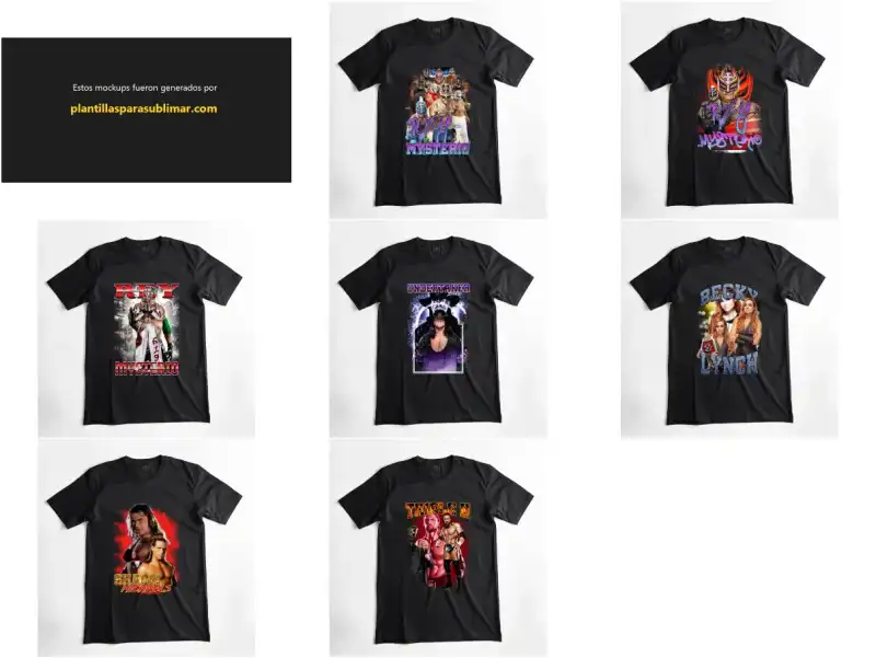 7 diseños estrellas de la wwe lucha libre sublimacion