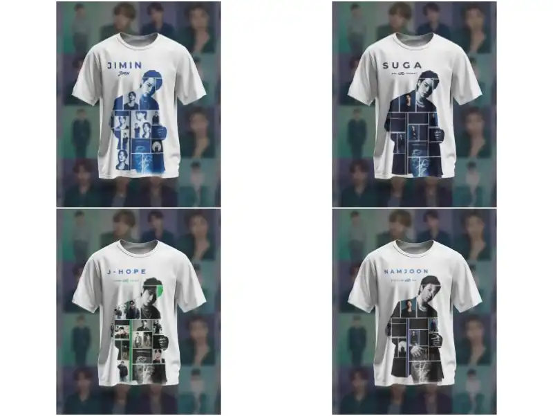 7 plantillas bts integrantes k pop playeras png sublimacion dtf