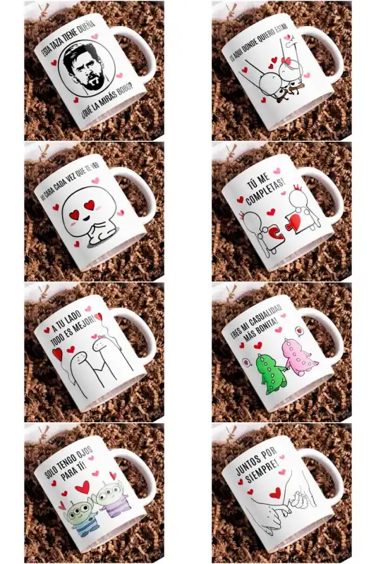 8 plantillas san valentin novios parejas editables psd png tazas