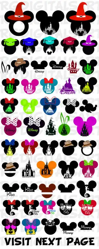 8000 diseños MICKEY caras cabezas formas corte