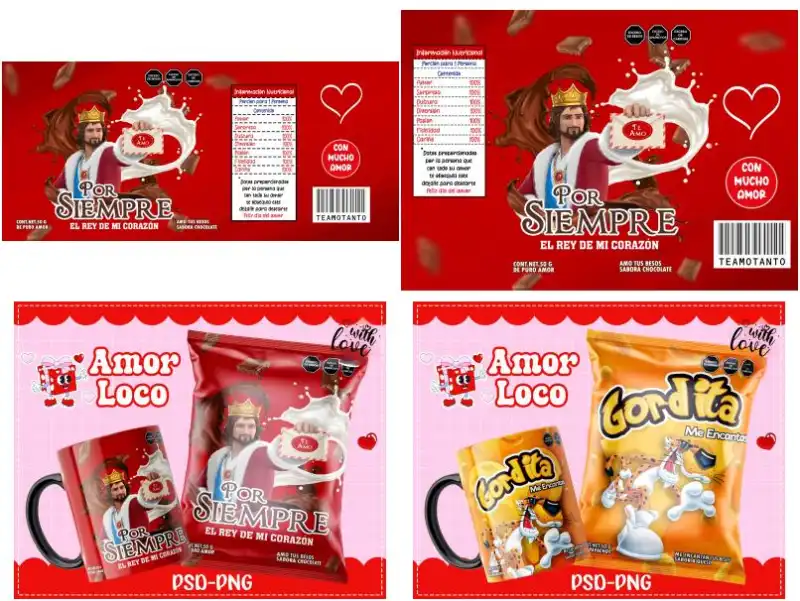 carlos V quinto Chetos Plantillas Taza Chips Bags editables