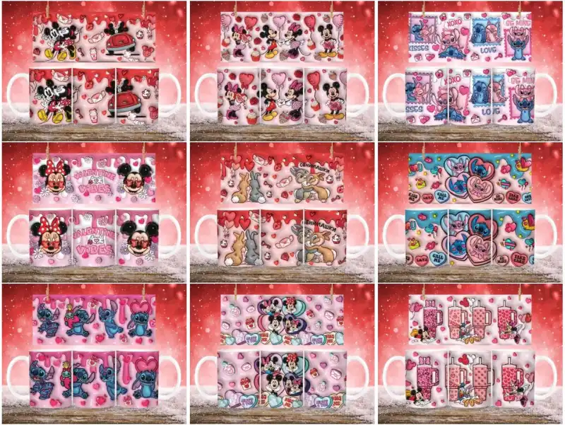 Efecto inflado San Valetnin 21 plantillas tazas