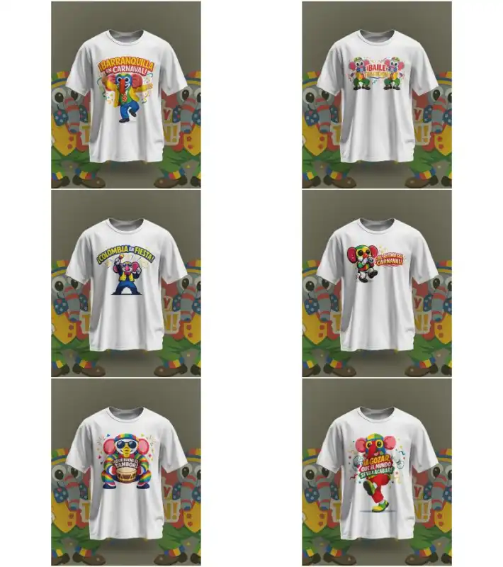 12 diseños carnaval playeras Colombia