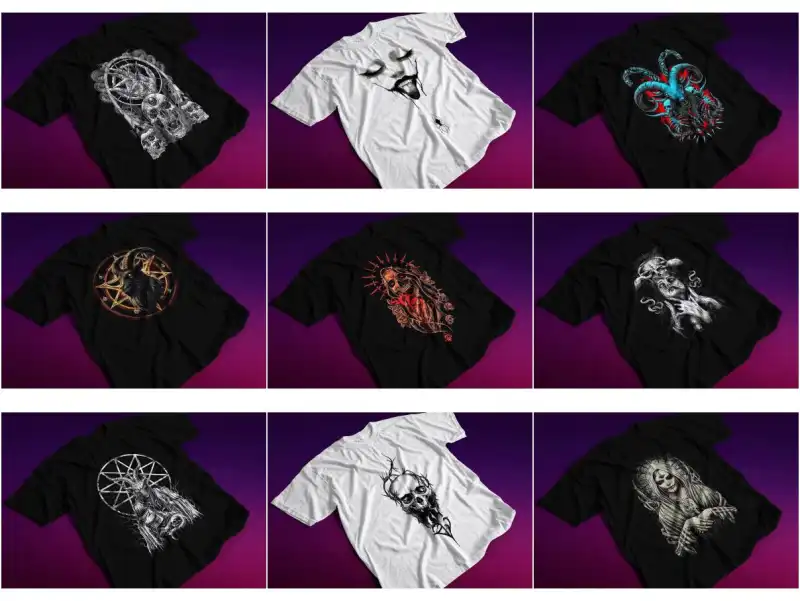 20 diseños arte dark png dtf