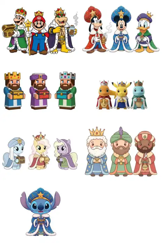 Reyes magos caricaturas personajes cartoon 15 clipart png