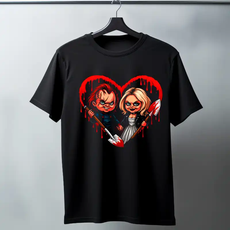 Chucky y su novia San VALENTIN PNG sublimacion DTF