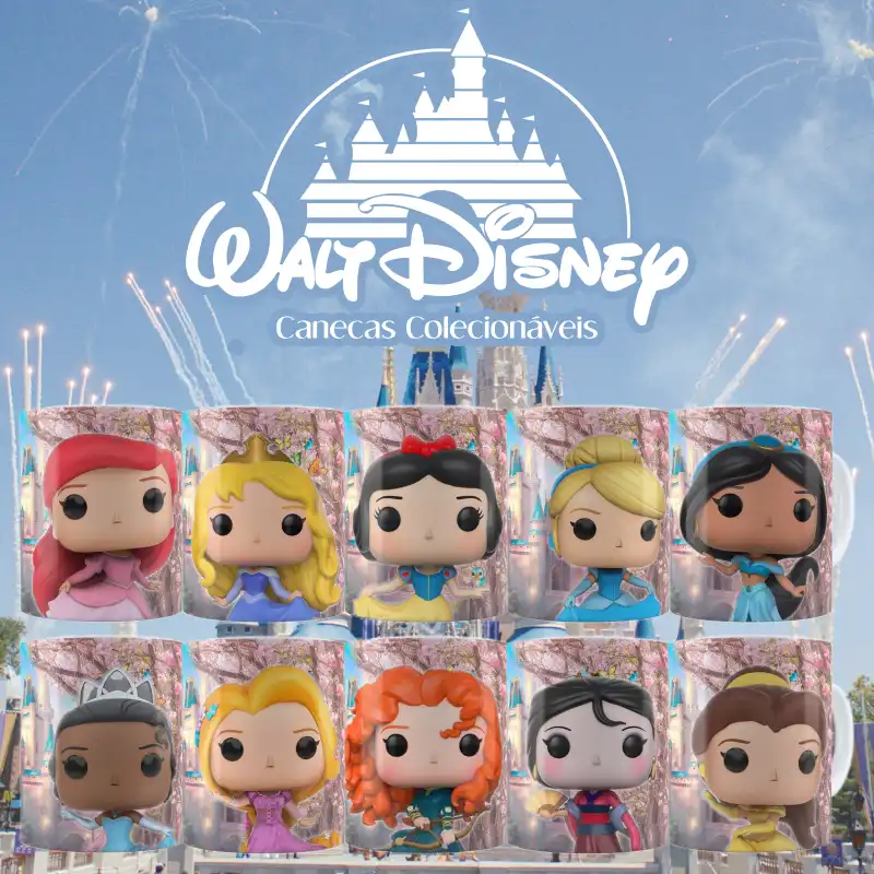 10 Plantillas FUNKO pirncesas disney tazas
