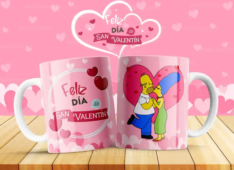 SAN VALENTIN DIBUJOS TAZAS plantillas tazas 6 plantillas