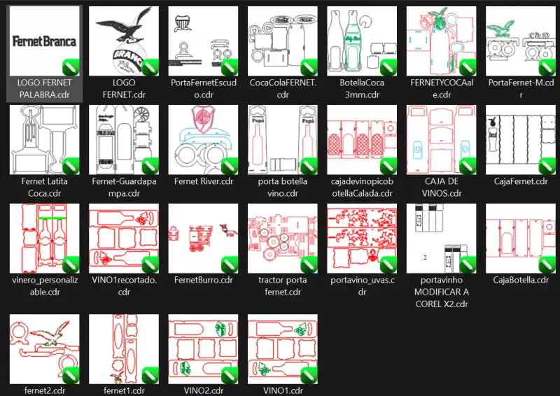 Vectores corte laser porta vinos 23 diseños