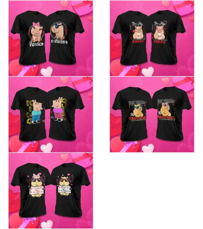 10 vectores pdf capibaras parejas san valentin