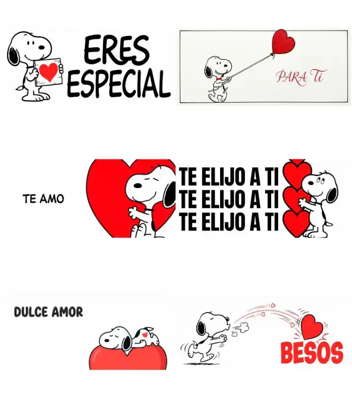 12 plantillas san valentin snoopy tazas sublimar
