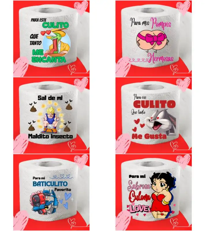 19 diseños papel higienico papel de baño rollo san valentin  PNG