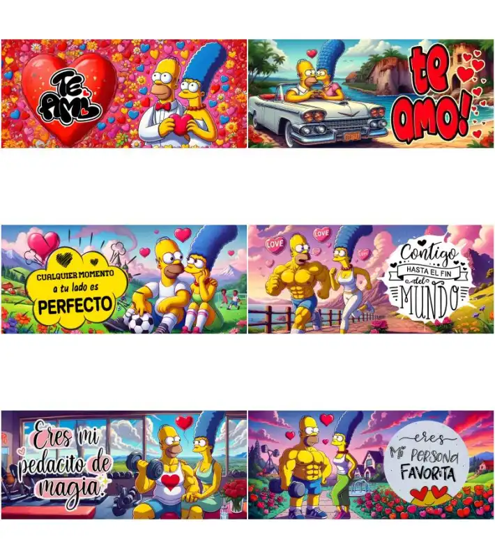 20 plantillas los simpson homero y marge san valentin png tazas