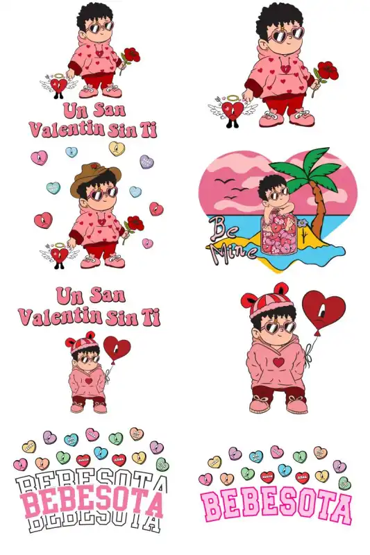 28 vectores bad bunny san valentin enamorado