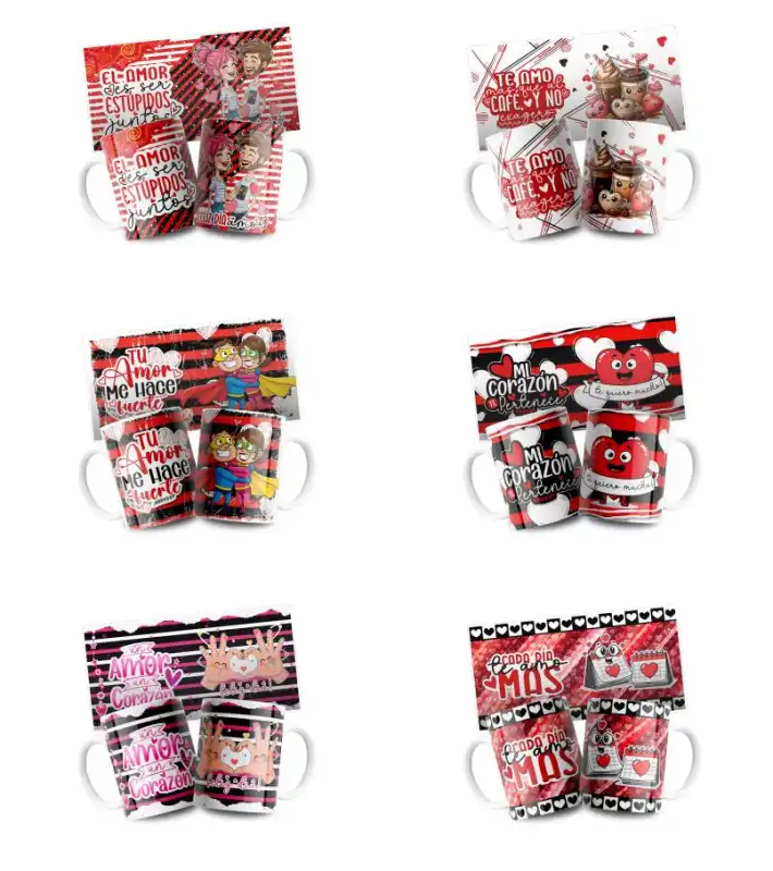 6 plantillas frases enamoradas san valentin tazas