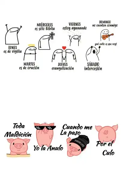 Alex Zurdo Plantillas Flork dia de la semana Cerditos Toda maldición tazas