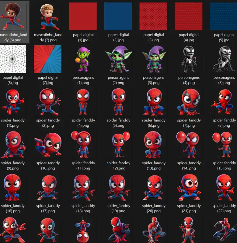 Kit digital spiderman hombre araña 66 diseños png
