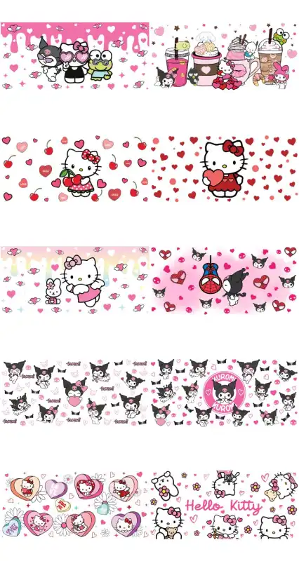 Coleccion 50 plantillas Hello kitty San valentin tazas png