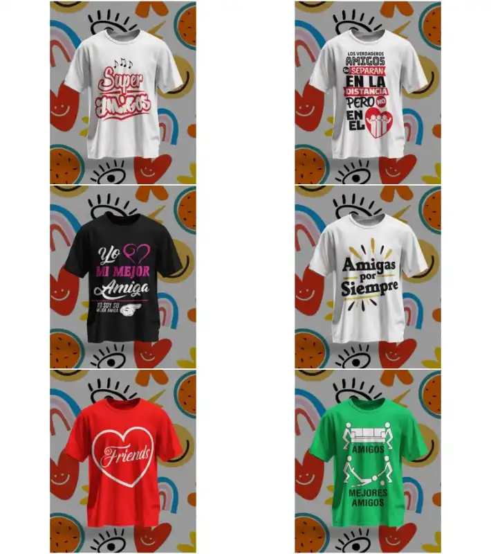 7 plantillas mejores amigas best frinds png playeras