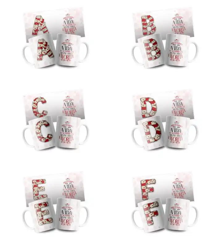 Abecedario alfabeto cartas sobres san valentin plantillas tazas