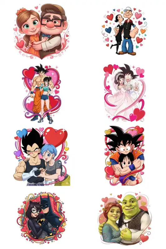 Duos famosos Caricaturas personajes 8 plantillas